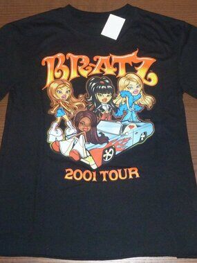 Bratz 2001 Tour Licensed Black T Shirt Size XS New